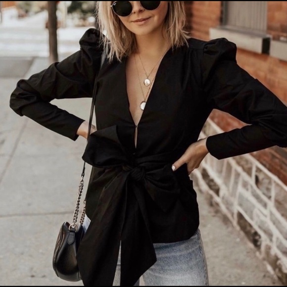 zara puff sleeve jacket